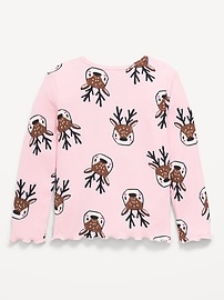 Image number 2 showing, Printed Long-Sleeve Ribbed Top for Toddler Girls
