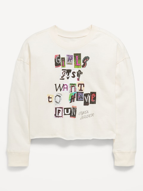 Cyndi Lauper™ Graphic Raw-Edge T-Shirt for Girls