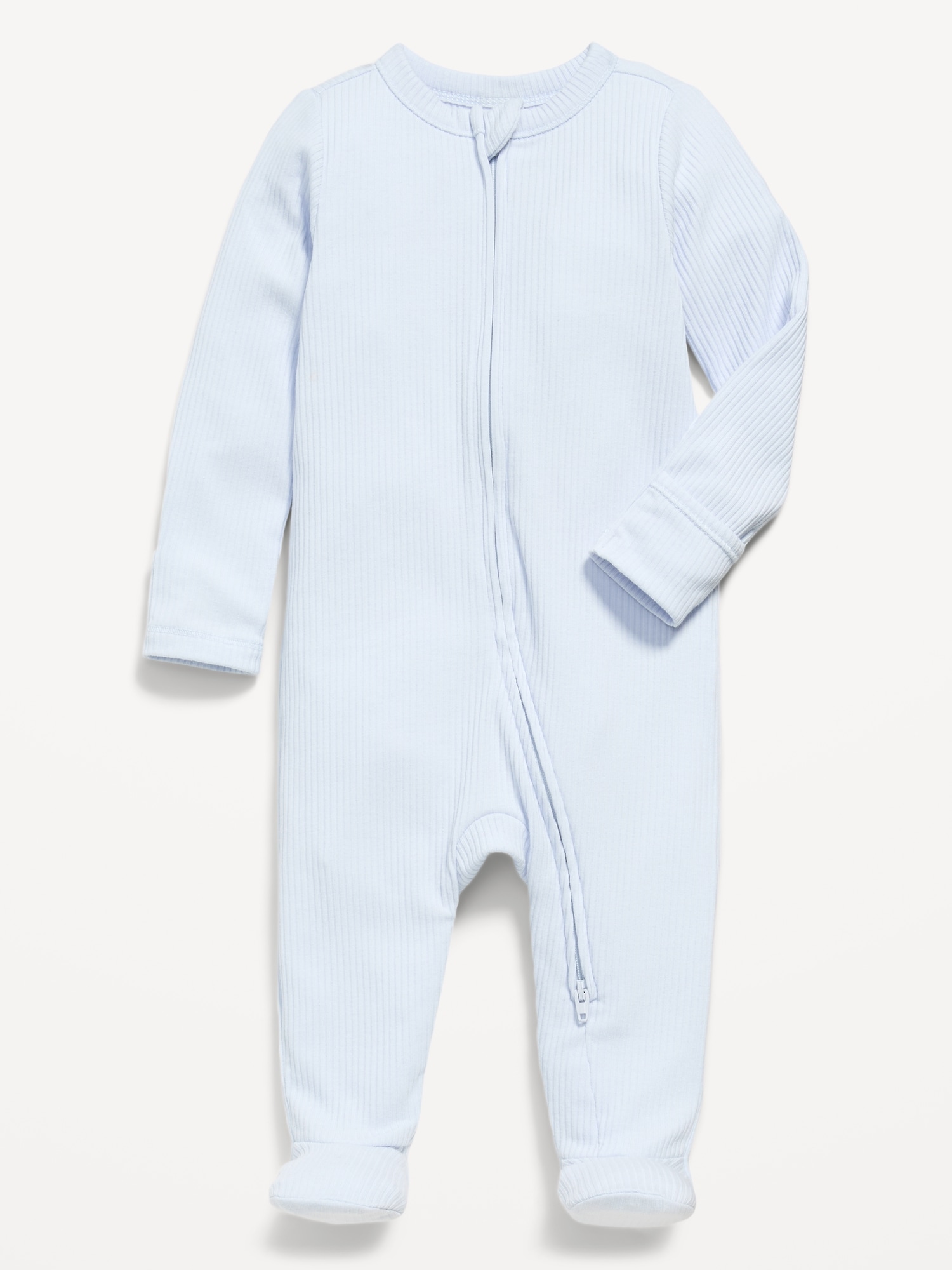 2-Way-Zip Sleep & Play Ribbed Footed One-Piece for Baby