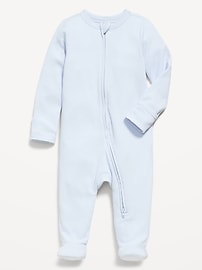Image number 1 showing, 2-Way-Zip Sleep & Play Ribbed Footed One-Piece for Baby