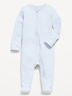 Ribbed 2-Way-Zip Sleep & Play Footed One-Piece for Baby