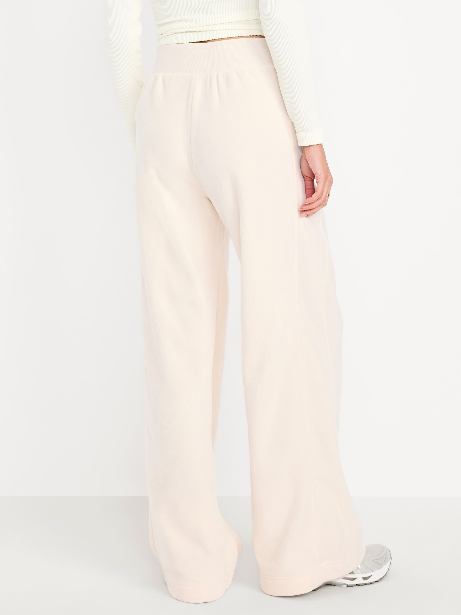 Extra High-Waisted Microfleece Wide-Leg Pants