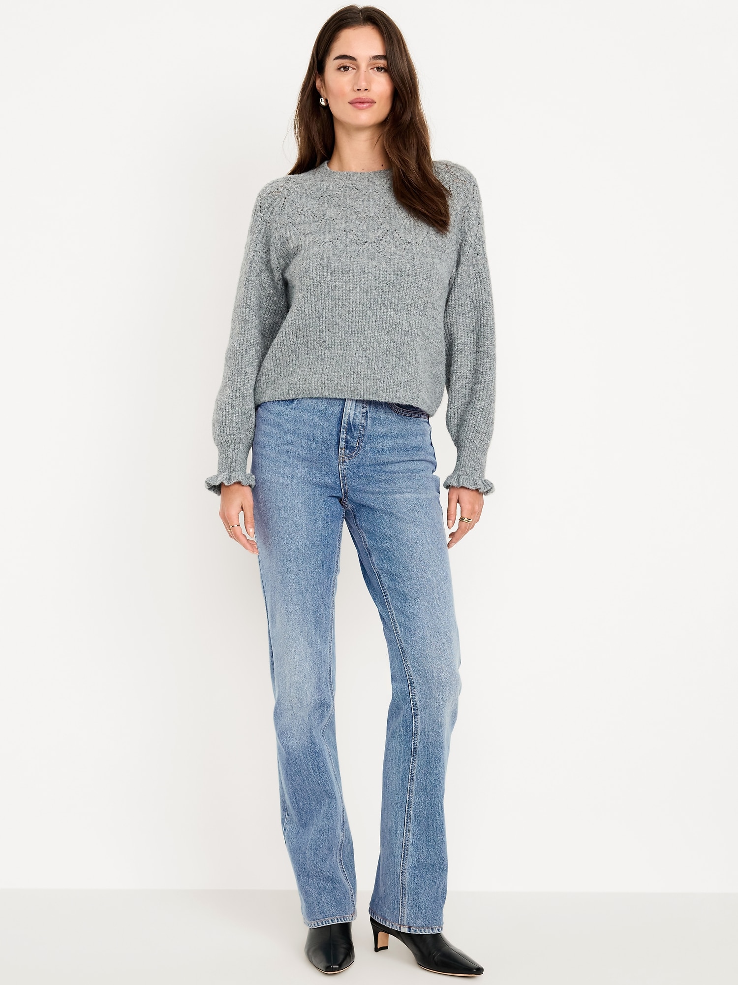 Image number 1 showing, Extra High-Waisted Boot-Cut Jeans