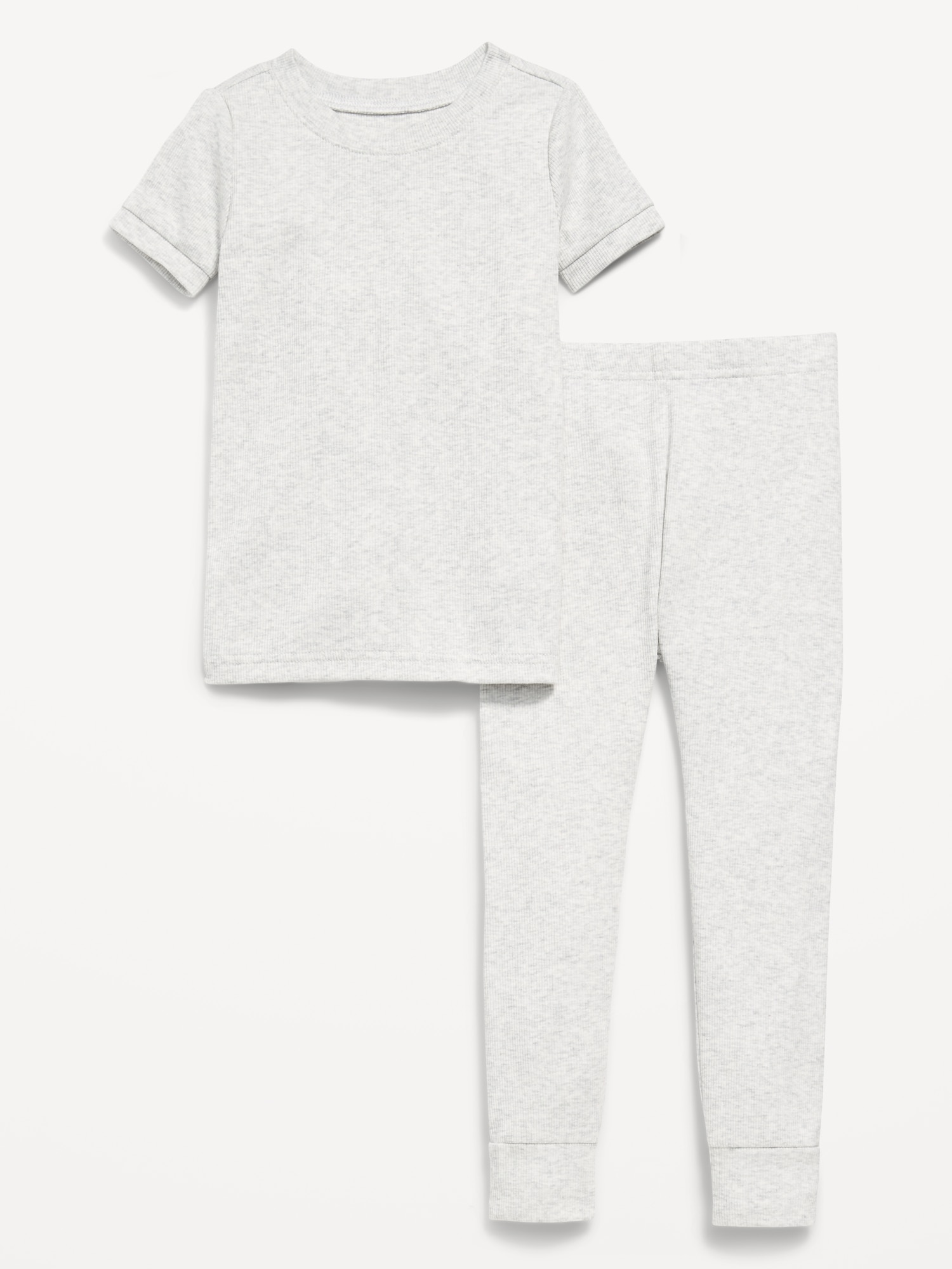 Snug-Fit Ribbed Pajama Set for Toddler & Baby