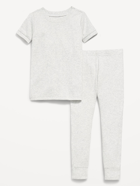 Snug-Fit Ribbed Pajama Set for Toddler & Baby