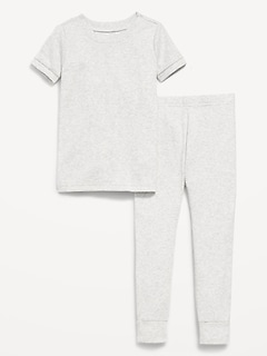 Snug-Fit Ribbed Pajama Set for Toddler & Baby