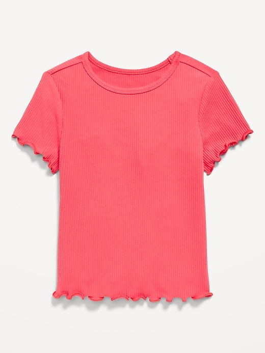 Image number 1 showing, Short-Sleeve Lettuce-Edge T-Shirt for Toddler Girls