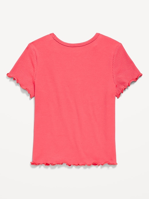 Image number 2 showing, Short-Sleeve Lettuce-Edge T-Shirt for Toddler Girls