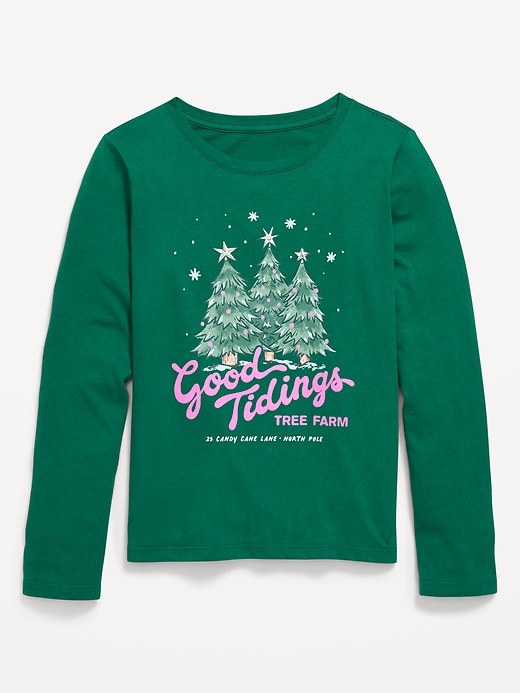 Image number 1 showing, Long-Sleeve Graphic T-Shirt for Girls
