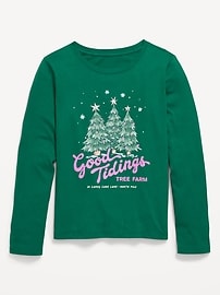 Image number 1 showing, Long-Sleeve Graphic T-Shirt for Girls