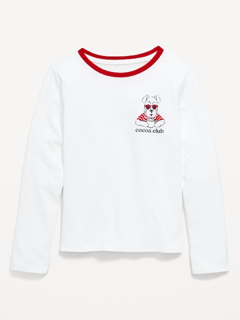 Long-Sleeve Graphic T-Shirt for Girls - Roma Red