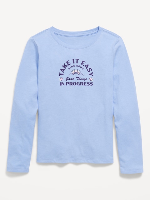 Long-Sleeve Graphic T-Shirt for Girls - Flax Flower