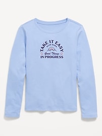 Image number 1 showing, Long-Sleeve Graphic T-Shirt for Girls