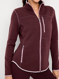 Image number 3 showing, Sweater-Knit Fleece Zip Jacket