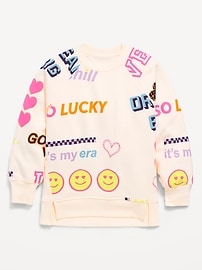 Image number 2 showing, Oversized French Terry Graphic Tunic Sweatshirt for Girls