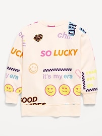 Image number 3 showing, Oversized French Terry Graphic Tunic Sweatshirt for Girls