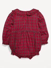 Image number 2 showing, Long-Sleeve Plaid Collared One-Piece Romper for Baby