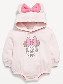 Image number 1 showing, Disney© Hooded Minnie Mouse Fleece One-Piece Romper for Baby