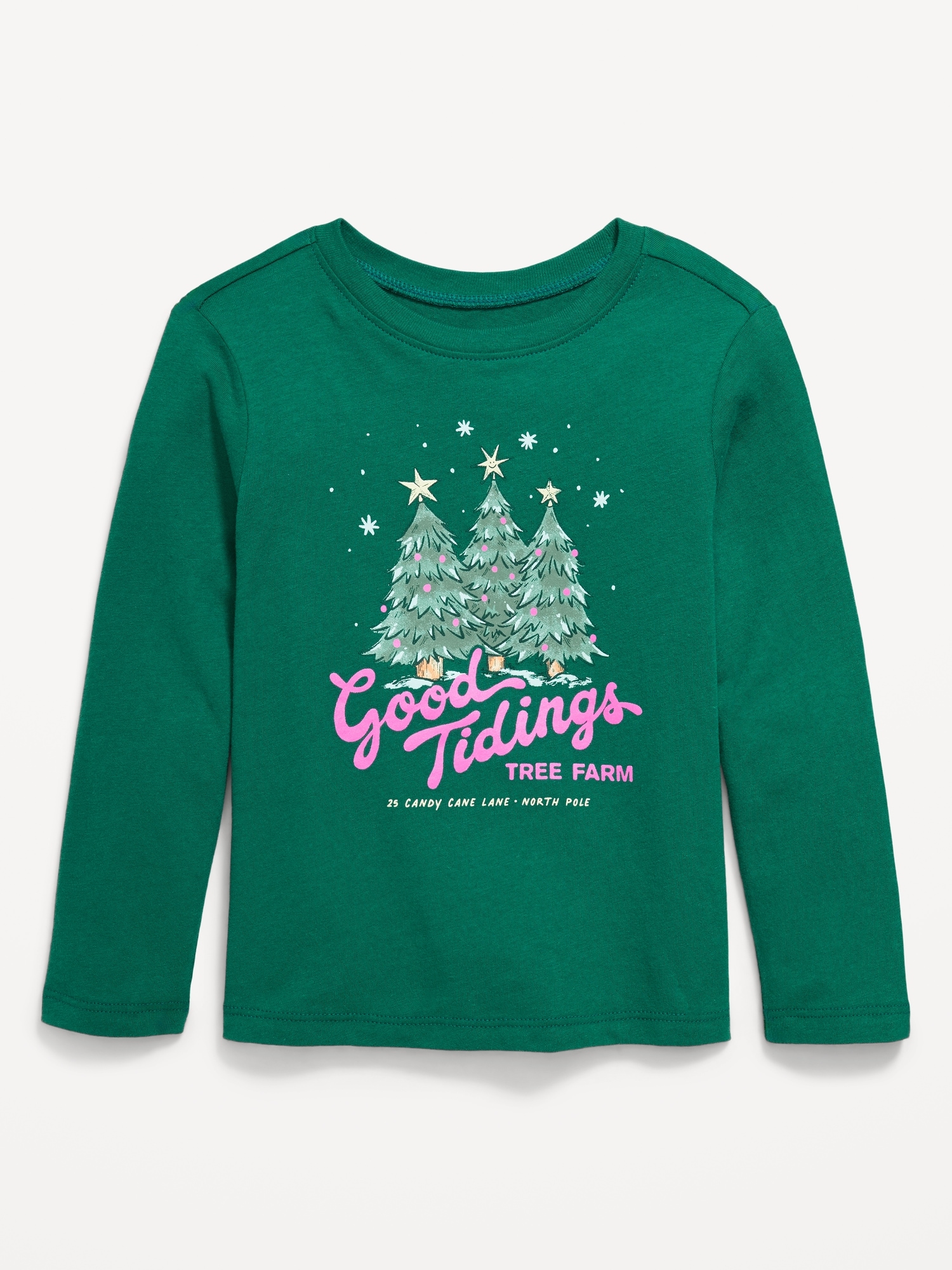 Long-Sleeve Holiday Graphic T-Shirt for Toddler Girls