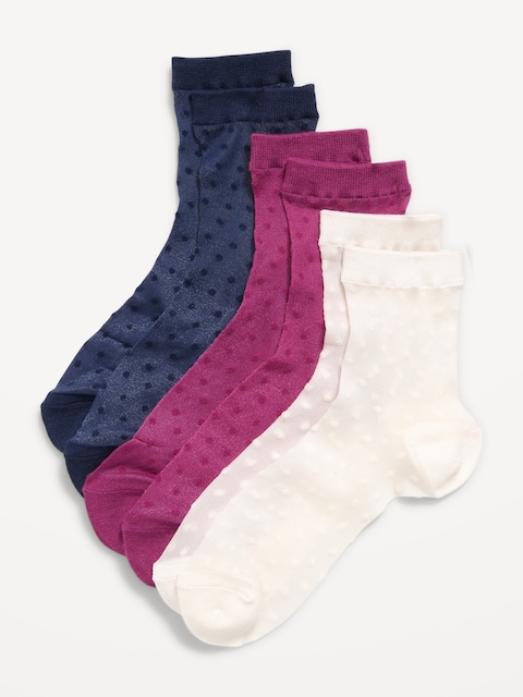 Sheer Crew Sock 3-Pack for Women