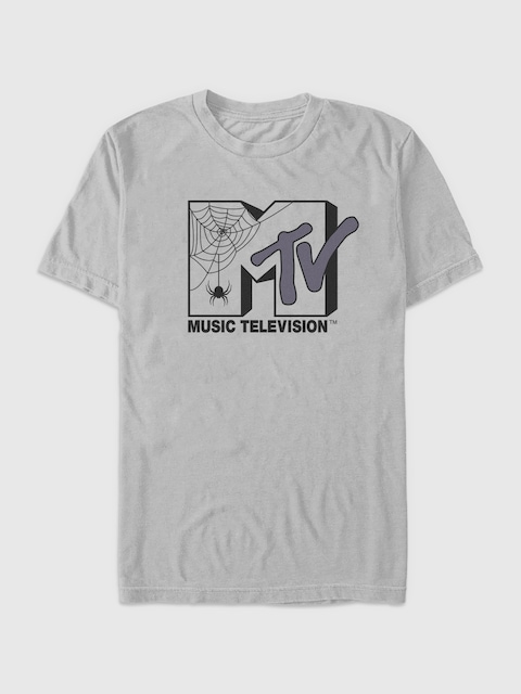MTV Spooky Spider Graphic T-Shirt - Ice Gray