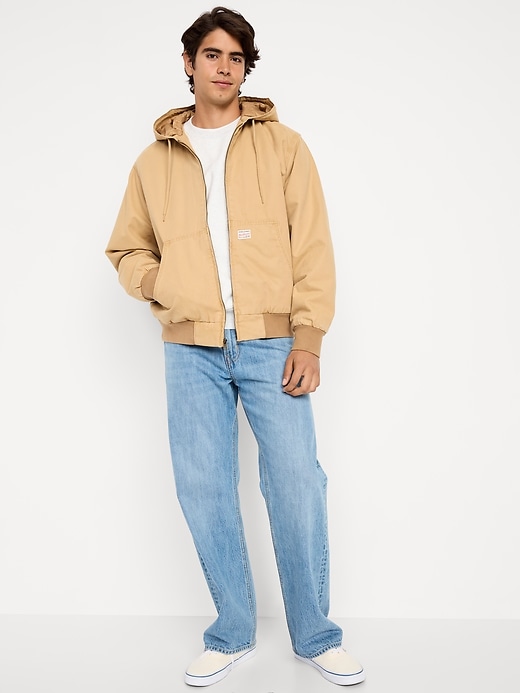 Image number 3 showing, Oversized Canvas Full-Zip Hoodie
