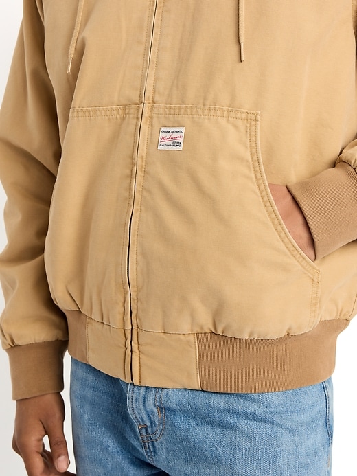 Image number 4 showing, Oversized Canvas Full-Zip Hoodie