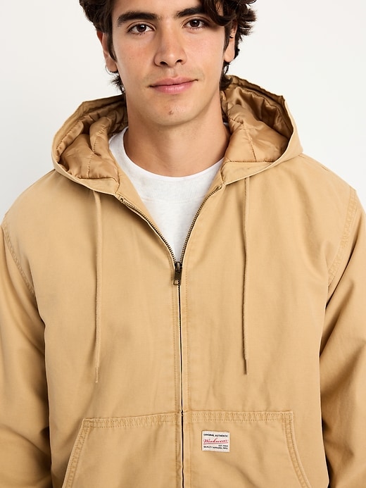 Image number 6 showing, Oversized Canvas Full-Zip Hoodie
