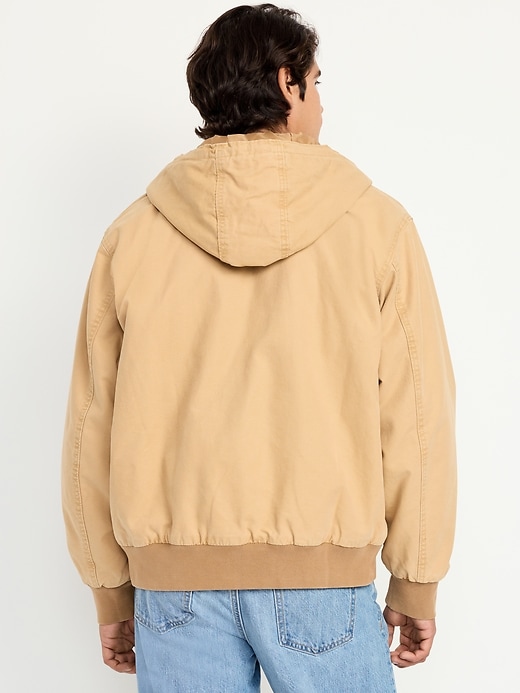Image number 2 showing, Oversized Canvas Full-Zip Hoodie