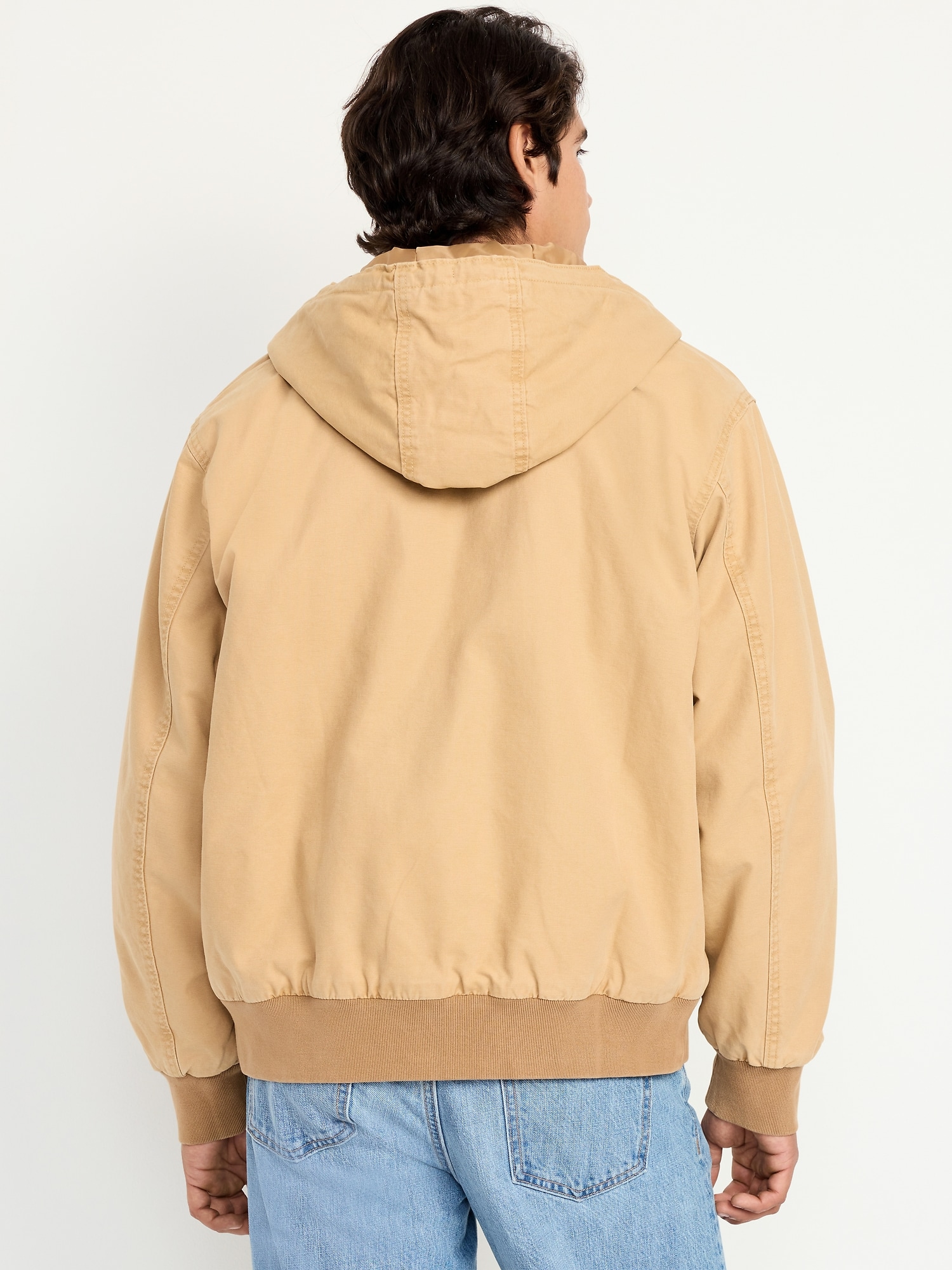 Oversized Canvas Full-Zip Hoodie