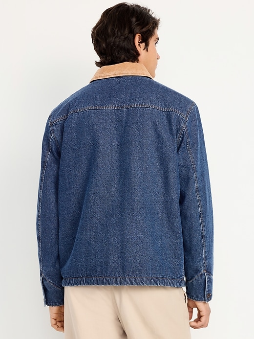 Image number 2 showing, Sherpa-Lined Workwear Zip Jean Jacket