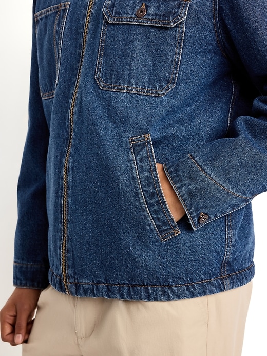 Image number 4 showing, Sherpa-Lined Workwear Zip Jean Jacket
