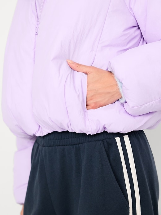 Image number 6 showing, Water-Resistant Cropped Zip Puffer Jacket