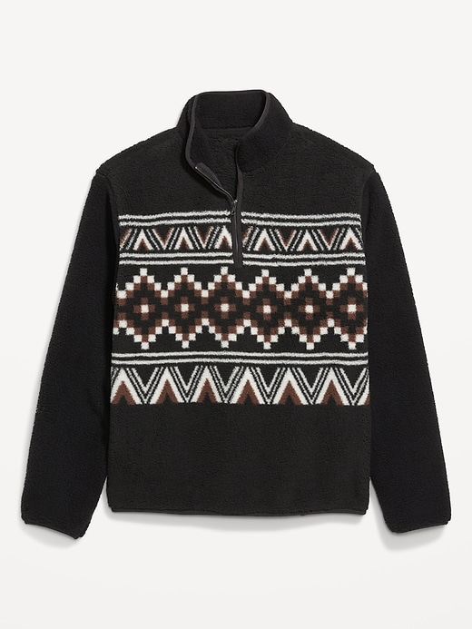 Image number 1 showing, Printed Sherpa Quarter-Zip Pullover