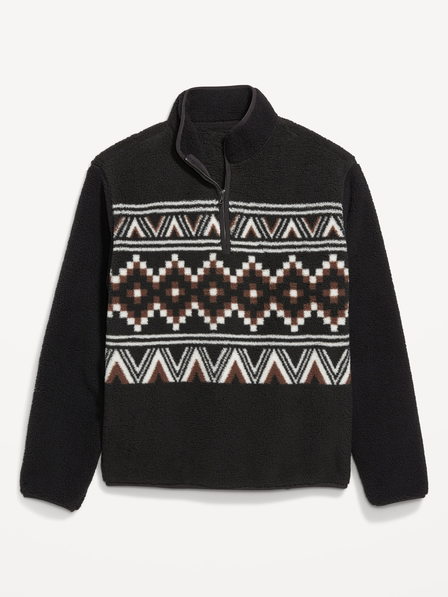 Printed Sherpa Quarter-Zip Pullover