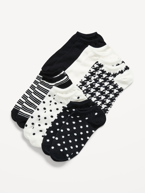 Ankle Socks 6-Pack for Women - Black/White C