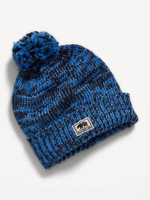 Pom-Pom Marled-Knit Beanie for Boys