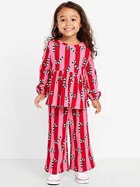 Image number 1 showing, Waffle-Knit Peplum Top and Pants Set for Toddler Girls
