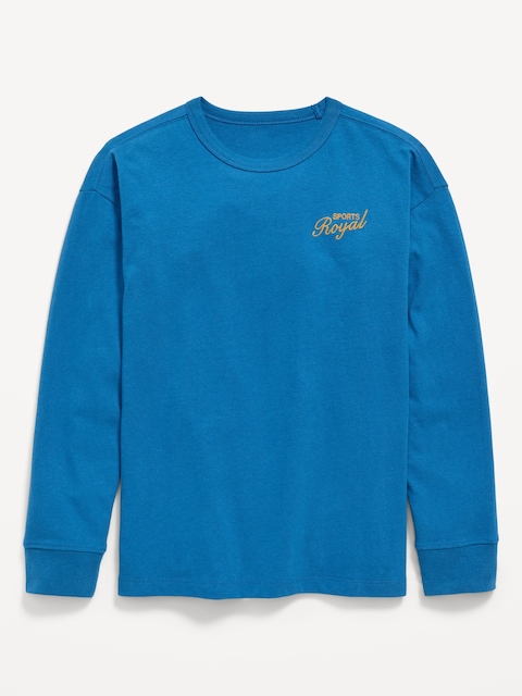 Oversized Long-Sleeve Graphic T-Shirt for Boys - Open Water