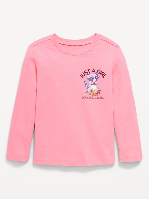 Image number 1 showing, Long-Sleeve Graphic T-Shirt for Toddler Girls