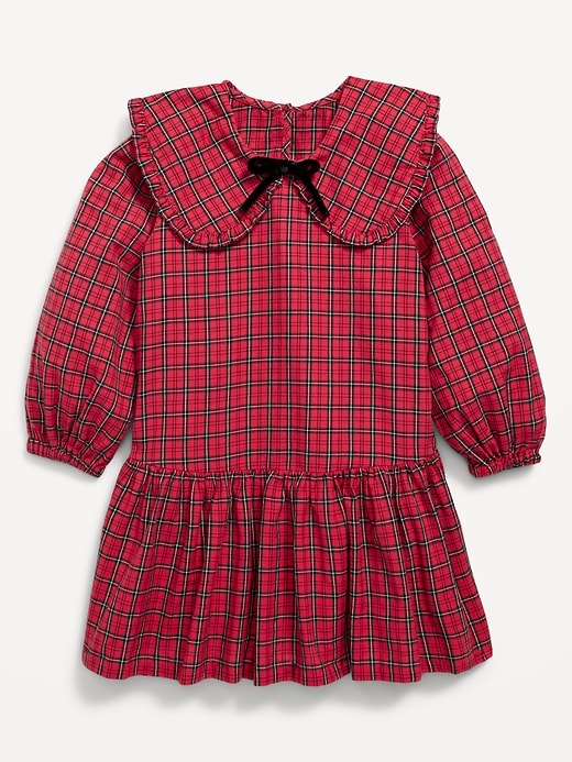 Image number 1 showing, Long-Sleeve Plaid Collared Dress for Toddler Girls