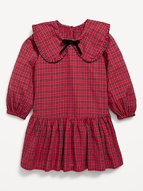 Image number 1 showing, Long-Sleeve Plaid Collared Dress for Toddler Girls