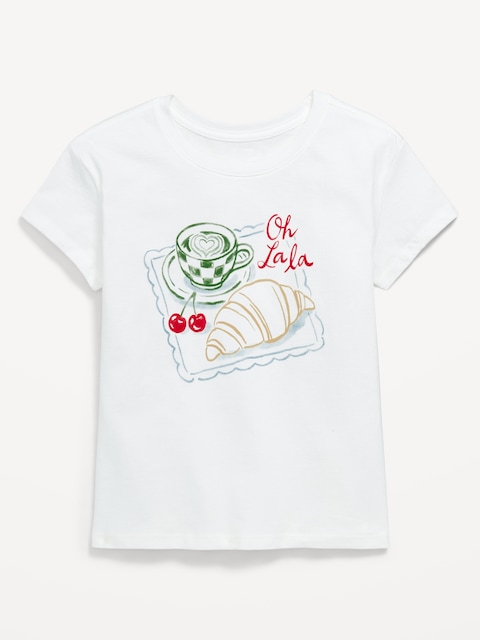Short-Sleeve Graphic T-Shirt for Girls - White Lilies