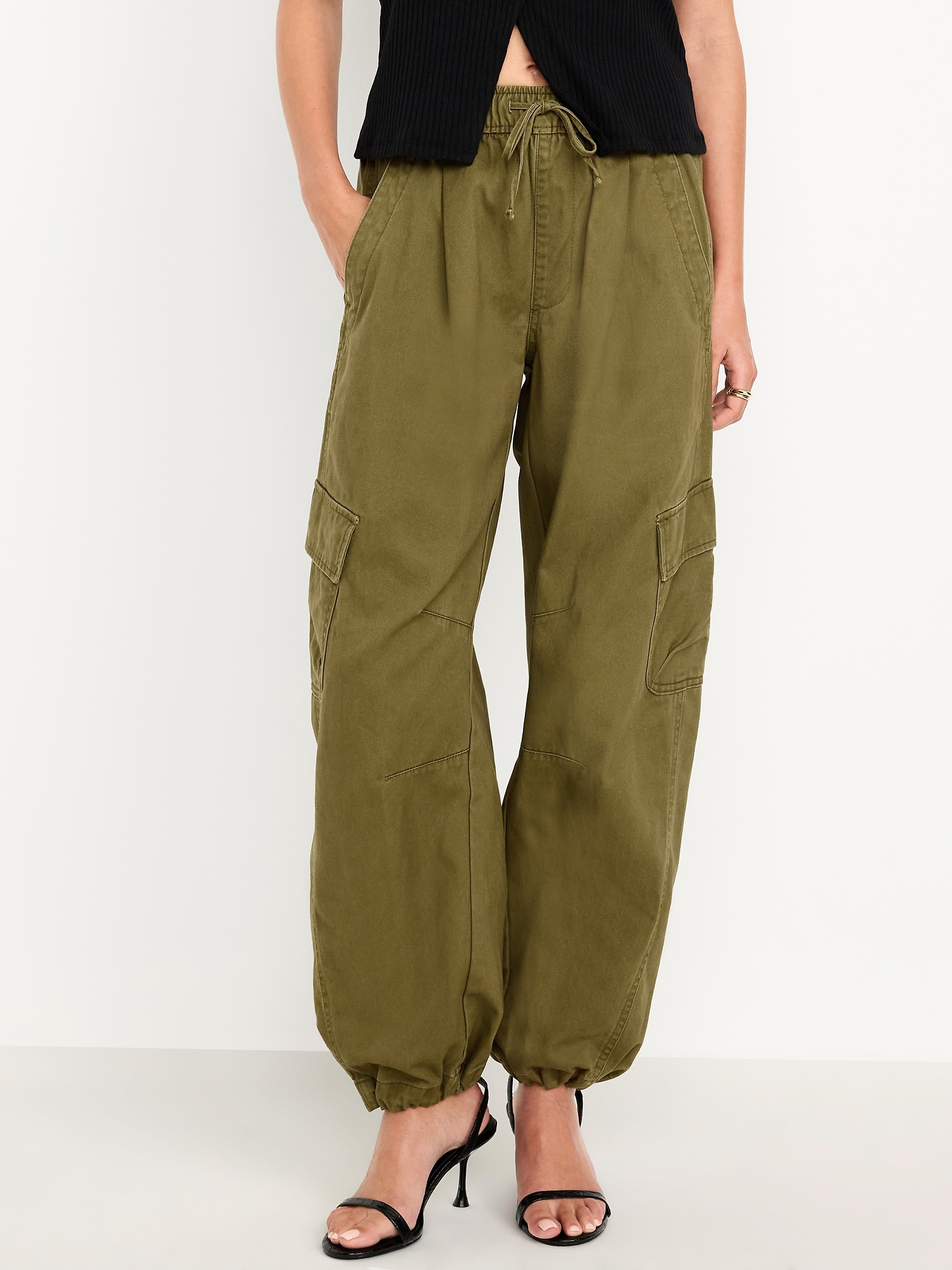 Pull-On Barrel Cargo Pants