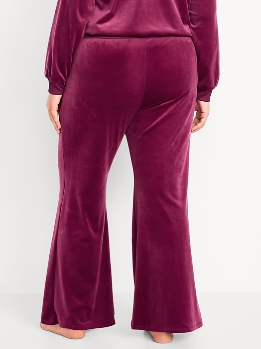 Image number 8 showing, High-Waisted Velour Flare Lounge Pants