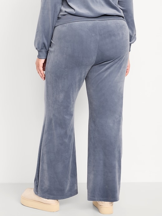 Image number 8 showing, High-Waisted Velour Flare Lounge Pants