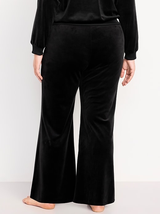 Image number 8 showing, High-Waisted Velour Flare Lounge Pants