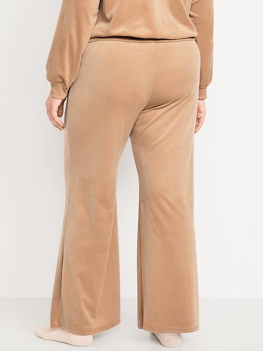 Image number 8 showing, High-Waisted Velour Flare Lounge Pants