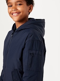 Image number 4 showing, Water-Resistant Hooded Bomber Jacket for Boys