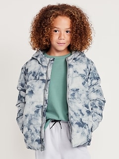 Printed Water-Resistant Puffer Jacket for Boys